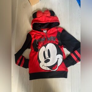NEW -Minnie Mouse Zip Hoodie  
      For Girls Size M…